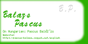 balazs pascus business card